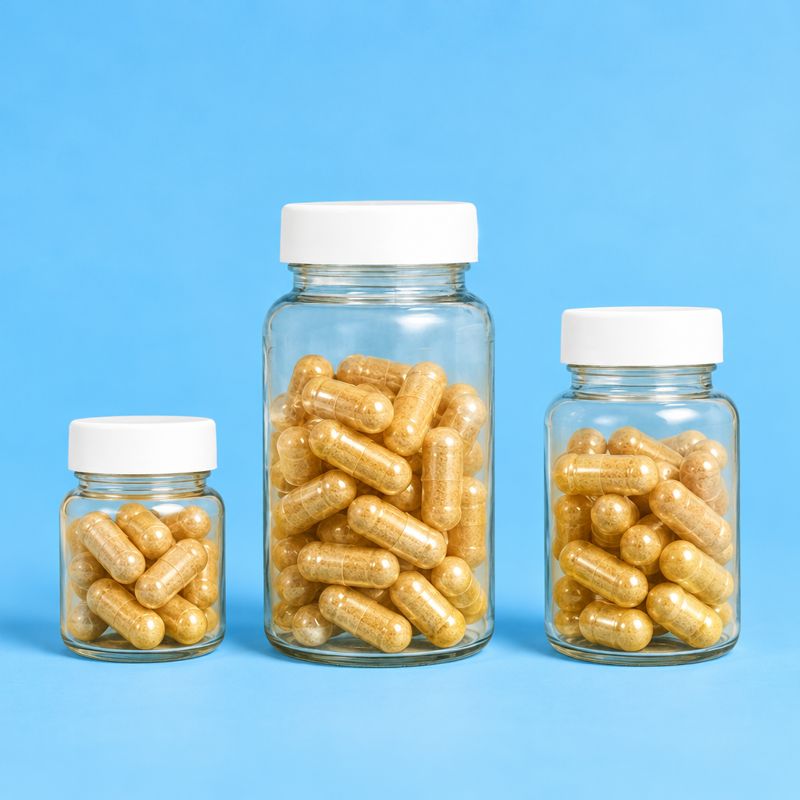 Three Daily Root jars on a light blue background